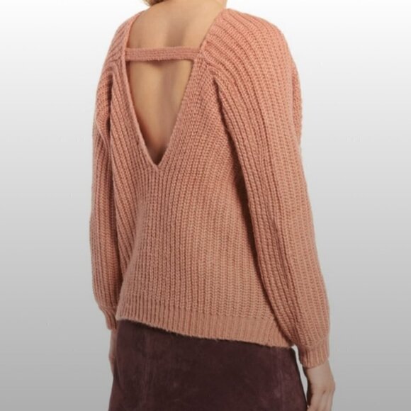 Glamorous Open Back Boyfriend Sweater Pink - Picture 2 of 11